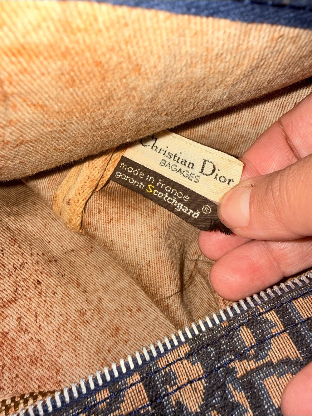 Dior Beige and Navy Trotter Monogram Duffel Bag 45 - Picture 13 of 13